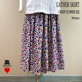 CANDY FLOWER SQC GATHER SKIRT WHITE キャンディフラワー ギャザースカート ホワイト BOHEMIANS ボヘミアンズ