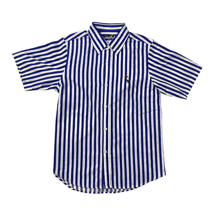 楽天市場】STRIPE BUTTON DOWN SHORT SLEEVE SHIRTS BLUE ストライプ 