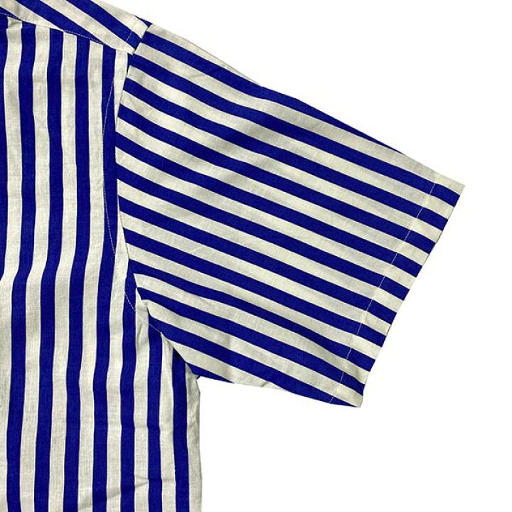 楽天市場】STRIPE BUTTON DOWN SHORT SLEEVE SHIRTS BLUE ストライプ 