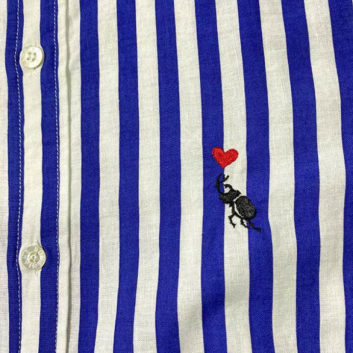 楽天市場】STRIPE BUTTON DOWN SHORT SLEEVE SHIRTS BLUE ストライプ 