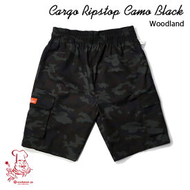 Chef Pants Short Cargo Ripstop Camo Black Woodland シェフ ショートパンツ カーゴ リップストップ カモ ブラック ウッドランド UNISEX 男女兼用 Cookman クックマン イージーパンツ アメリカ