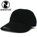 【エントリーでポイント7倍】キャップ 帽子 メンズ 春夏 NEWHATTAN コットン 無地 ニューハッタン 浅め ブラック cap-1024-09 帽子 レディース UV 野球帽 シンプル サイズ調節 男女兼用 20代 30代 40代 50代 60代 70代 80代 綿 お洒落 カッコいい プレゼント 即納