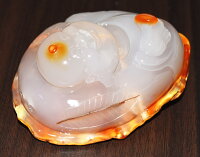 瑪瑙メノウ天然石高級手彫り布袋様根付開運風水新品一点もの無着色オリジナル一刀彫HoteiagateNetsuke送料無料威龍彩雲通販楽天スーパーSALE期間中50%OFFポイント20倍
