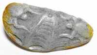 開運風水天然玉石手彫り金蜘蛛(クモ)根付(和田玉)