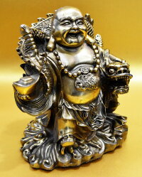 銅製開運祥龍布袋様像