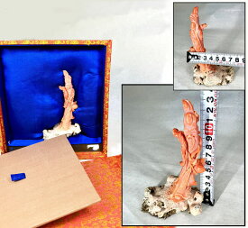 【送料無料】天然深海赤珊瑚 手彫り壽老人縁起置物 天然未着色サンゴジュエリー 宝石 原木 オブジェ入手困難 骨董 (旧家蔵出し)威龍彩雲通販