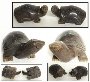 【送料無料】天然玉石 双亀 一刀彫り縁起物 家財お守り長寿の象徴 ウブ品 日本古玩入手困難 コレクション 骨董(旧家蔵出し) 威龍彩雲通販