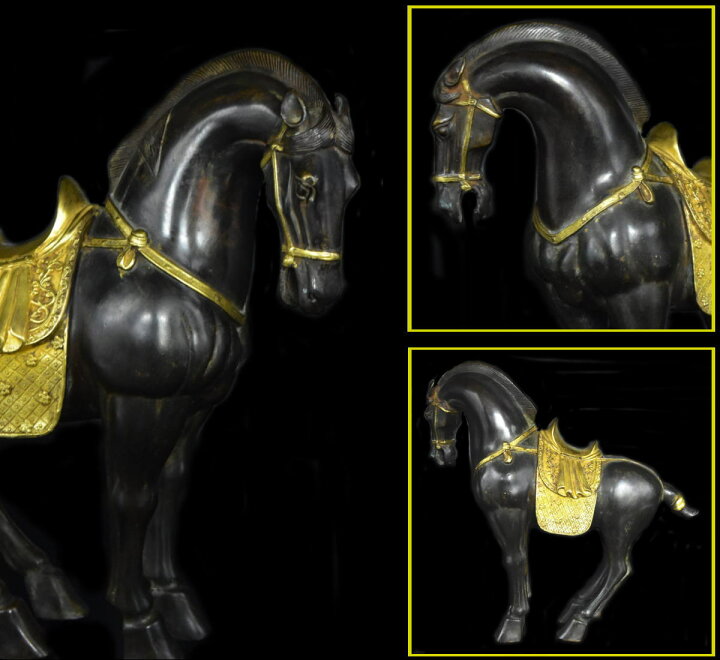 楽天市場】【送料無料】古銅 鍍金 銅流金 宝馬古美術 十二支置物希少  