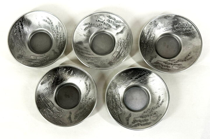 楽天市場】【送料無料】昇峰作 純錫製 茶托5客 共箱新品 未使用 錫器 