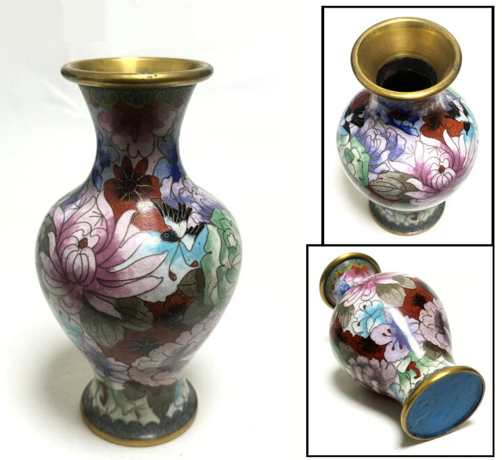希少品］中国古美術 明時代七宝焼壺 古銅製 必須