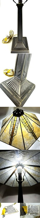 楽天市場】【送料無料】古銅 ステンドグラス ランプ高さ58cm骨董 銅製  