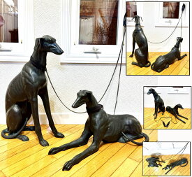 【送料無料】ウィペット犬等身大 緑青ブロンズ像 彫刻 2体 銅製 時代物骨董 古玩 古美術 細密細工 ウブ品 (旧家蔵出し) 威龍彩雲通販