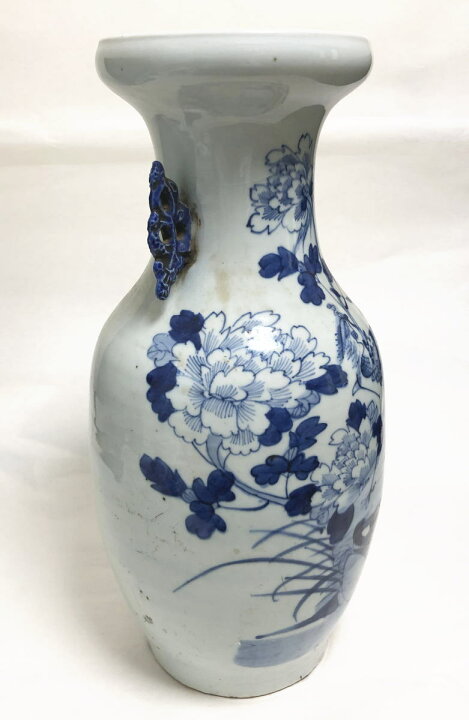 楽天市場】【送料無料】清時代中期 古染付牡丹花鳥紋様 大花瓶伝世品 