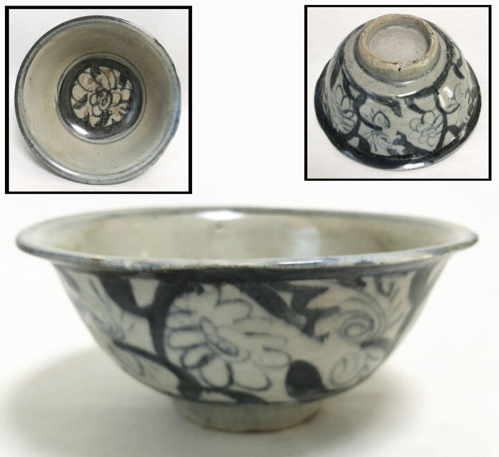 楽天市場】【送料無料】明時代 古染付唐草紋様茶碗 伝世品焼物青花 