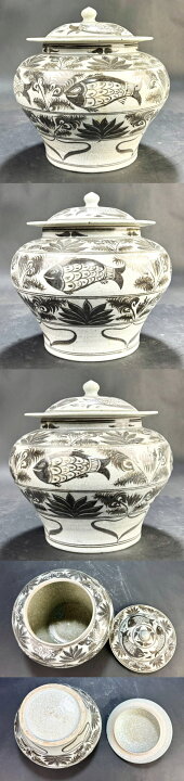 楽天市場】【送料無料】時代物 釉里紅魚藻紋盖罐中国古玩 唐物 古陶瓷  