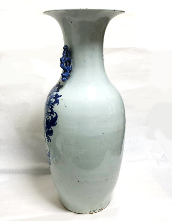 楽天市場】【送料無料】清時代中期 古染付牡丹花鳥紋様 磁器大花瓶文物 