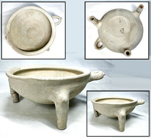 【送料無料】古代イラン・白地三足鉢スーサ出土 土器 古美術古玩 骨董 古代ギリシャペルシャ (旧家蔵出し) 威龍彩雲通販