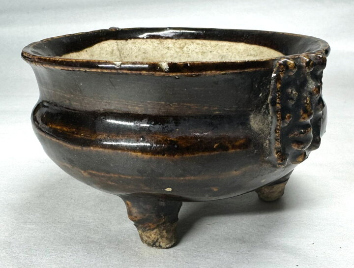 楽天市場】【送料無料】宋時代 吉州窯 黒釉磁珍獣双耳三足香炉文物商店 