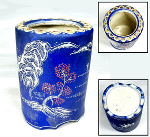 【送料無料】陶製彩色 筒形 山水文様香炉時代物 古美術 茶道具ウブ品 入手困難 骨董道具 (旧家蔵出し) 威龍彩雲通販