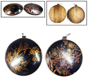 【送料無料】明時代 黒漆描金花鳥文掛屏 対直径約15cm 伝世品焼物歴史唐物 中国古玩 唐物入手困難 骨董 古美術 (旧家蔵出し)威龍彩雲通販