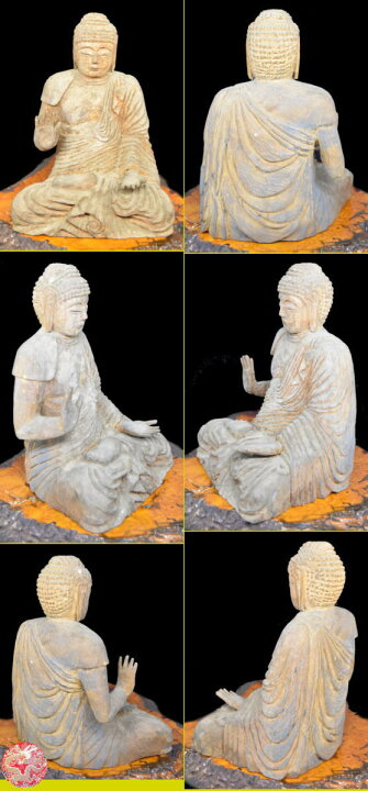 楽天市場】【送料無料】古美術釈迦様像 Buddha 木彫り 置物釈迦如来 古 
