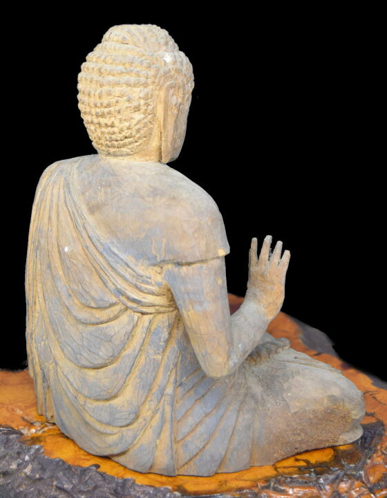 楽天市場】【送料無料】古美術釈迦様像 Buddha 木彫り 置物釈迦如来 古 