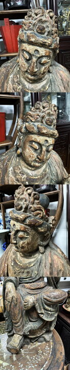 楽天市場】【送料無料】遼時代 木造彩絵 観音様座像約10.1kg 古仏像 唐 