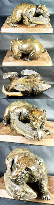 楽天市場】【送料無料】八雲 引間二郎 じろう之作 1968年アイヌ 木彫り  