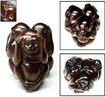 楽天市場】猿 根付（東洋彫刻｜彫刻）：アート・美術品・骨董品・民芸 