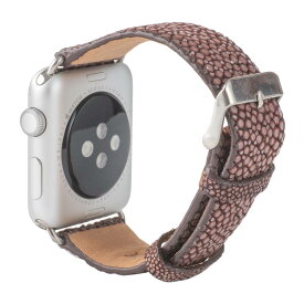 Revetta エイ革 ガルーシャ スティングレイ Apple Watch バンド ベルト ブラウン 茶 38mm/40mm/41mm SE/8/7/6/5/4/3/2/1 [091-2stab38]