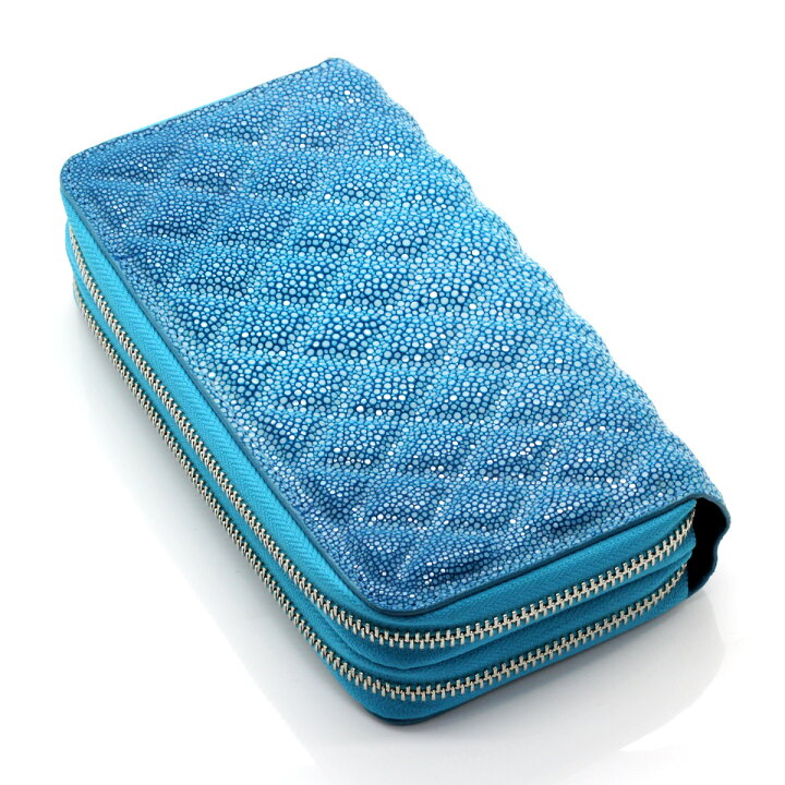 楽天市場】エイ革 長財布 ダブルラウンドファスナー スティングレイ  