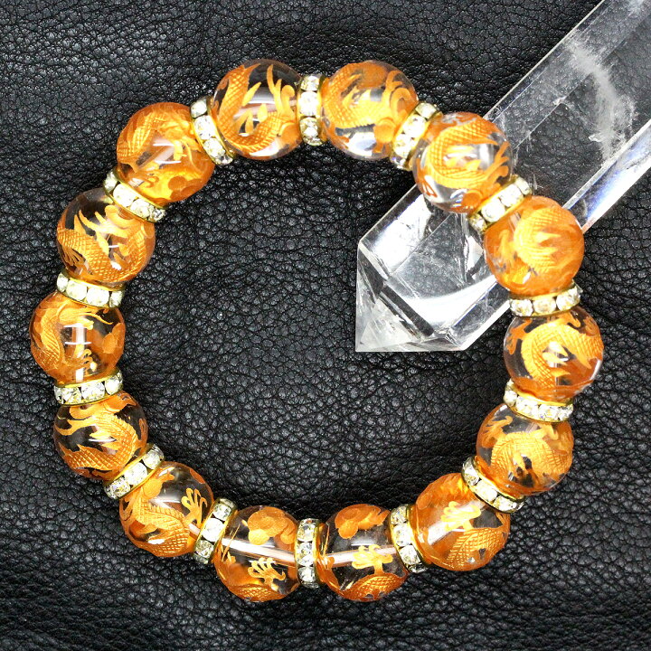 楽天市場】石輝 金彫五本爪皇帝龍 水晶 14mm ゴールドロンデル 