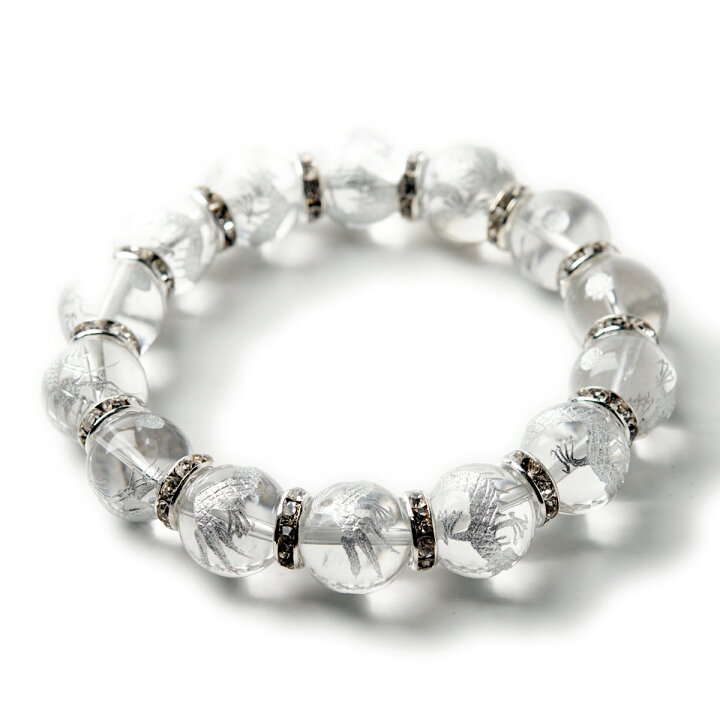 楽天市場】石輝 銀彫り五本爪皇帝龍 水晶 14mm シルバーロンデル  