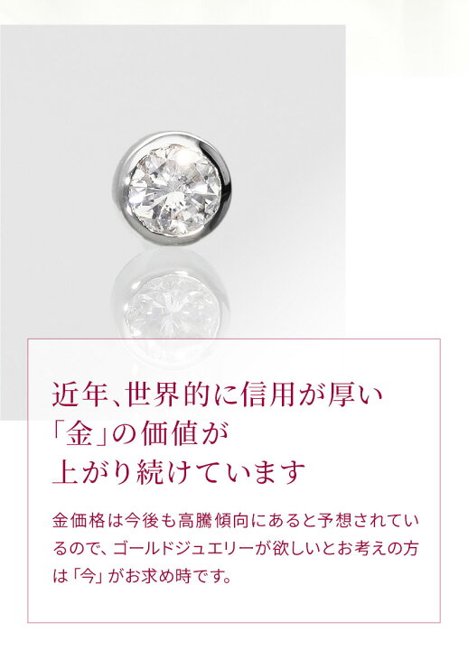楽天市場】ダイヤモンド ダイヤ ピアス フクリン 留め 覆輪 セカンド 
