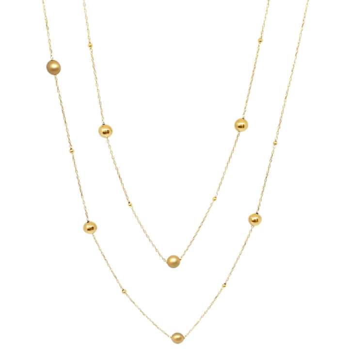 楽天市場】ステーション ロングネックレス k18 丸玉 80cm ネックレス 