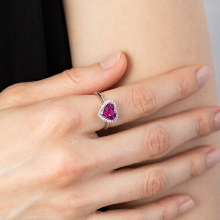 楽天市場】ルビー リング 18金 指輪 ミステリーセッティング 0.85ct 
