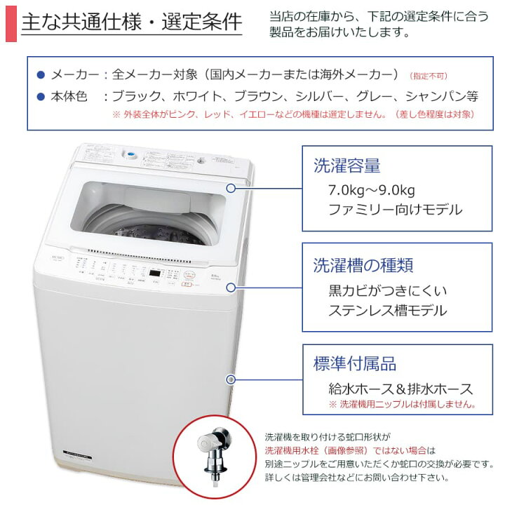 楽天市場】【中古｜搬入・設置付き｜3ヶ月保証】 全自動洗濯機 7kg 