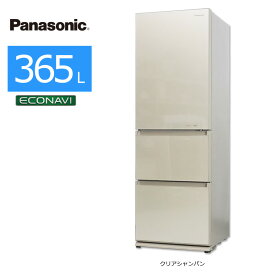【中古/屋内搬入付き】 Panasonic 3ドア冷蔵庫 365L 60日保証 NR-C37HGM フルフラットガラスドア エコナビ 自動製氷 日本製