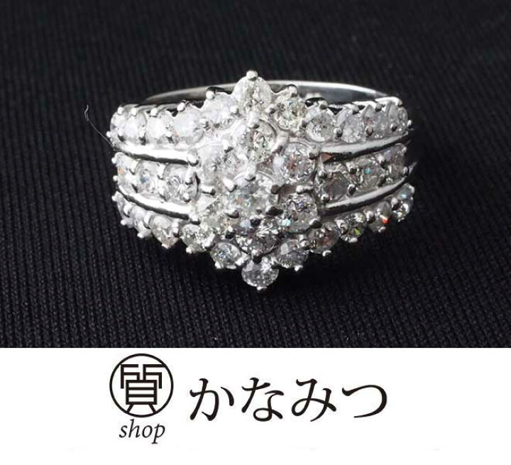 楽天市場】ダイヤモンド リング 中古 レディース Pt900 16.5号 