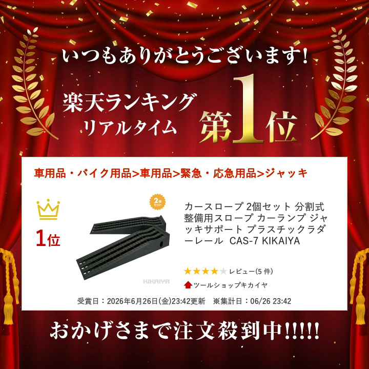 楽天市場】カースロープ 2個セット 分割式 整備用スロープ カーランプ