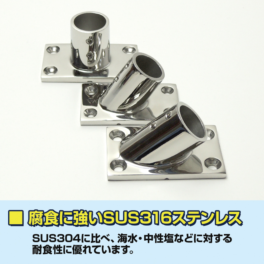 楽天市場】SUS316 ステンレス 25mm パイプ 支持 金具 90度 ベース