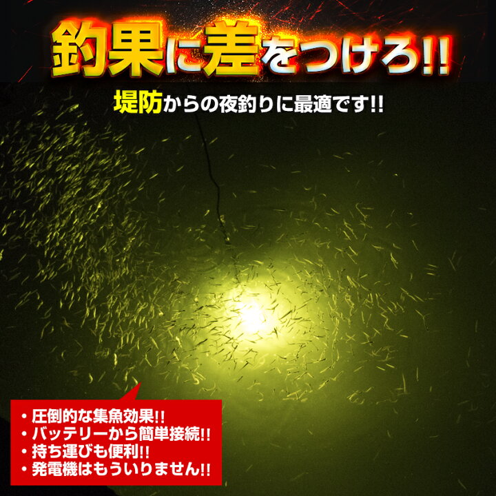 楽天市場】シラスウナギ 集魚灯 釣り 水中集魚灯 LED イエロー 25w  