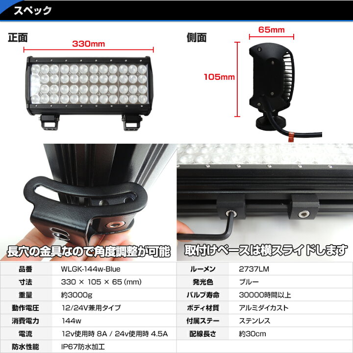 楽天市場】集魚灯 ブルー 大光量 144w 青色 LED チップ搭載 プロ仕様 