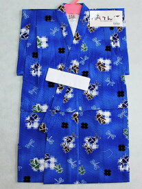 子供浴衣 Y3563-03-90 送料無料 仕立上り男の子のゆかた 子供ゆかた 90サイズ 紺色地のゆかた 夏のお祭りに
