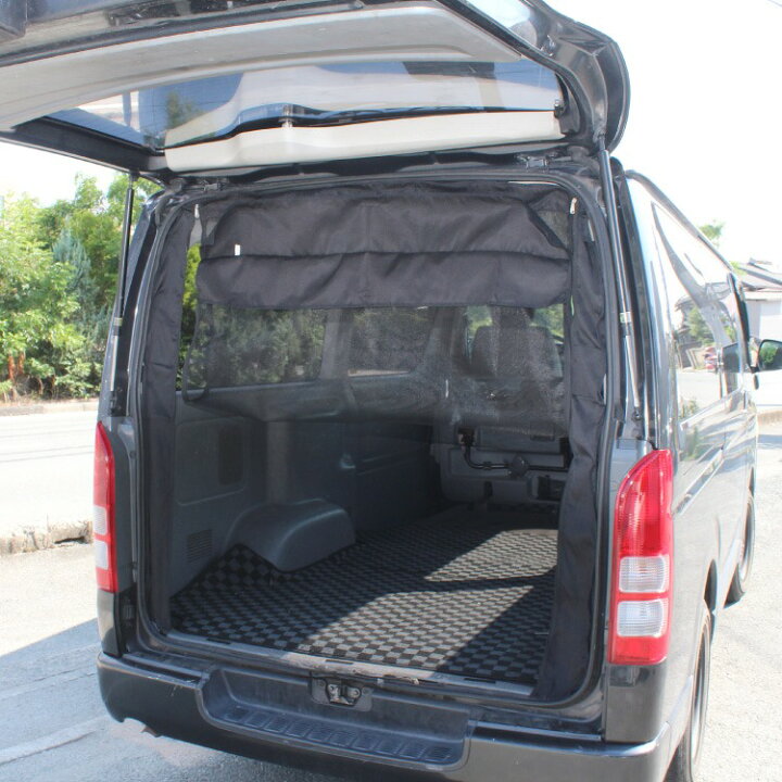 楽天市場 最終処分大特価 ハイエース 0系 パーツ 防虫ネット 車 ハイエース0系 ハイエース0 カスタム 標準 トヨタ 荷台 荷室 車中泊 グッズ 日よけ ネット サイド ドア スライドドア 改造 カスタム ドレスアップ アクセサリー 内装 1p Pn くるまドットコム