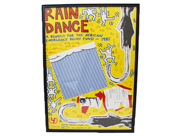 2022春夏新色】 キースへリング Keith Haring 中古 「Rain 美品 Dance」 ポスター 絵画