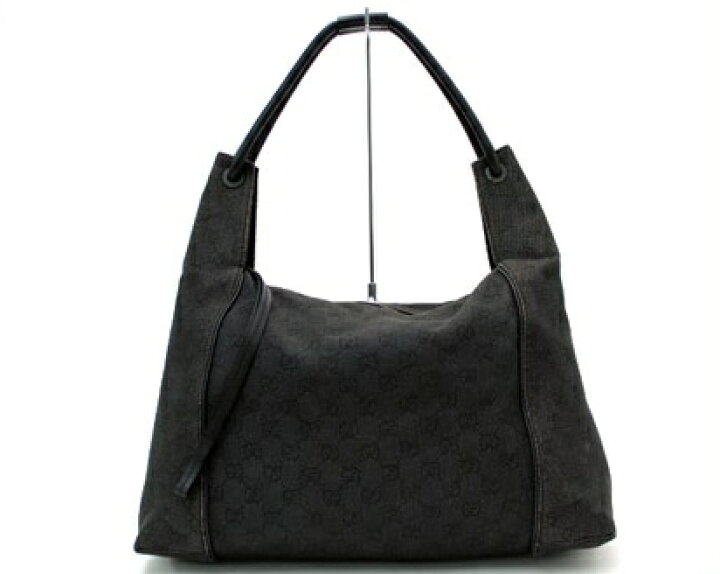 楽天市場】グッチ GUCCI ショルダーバッグ 黒 キャンバス レザー 中古 