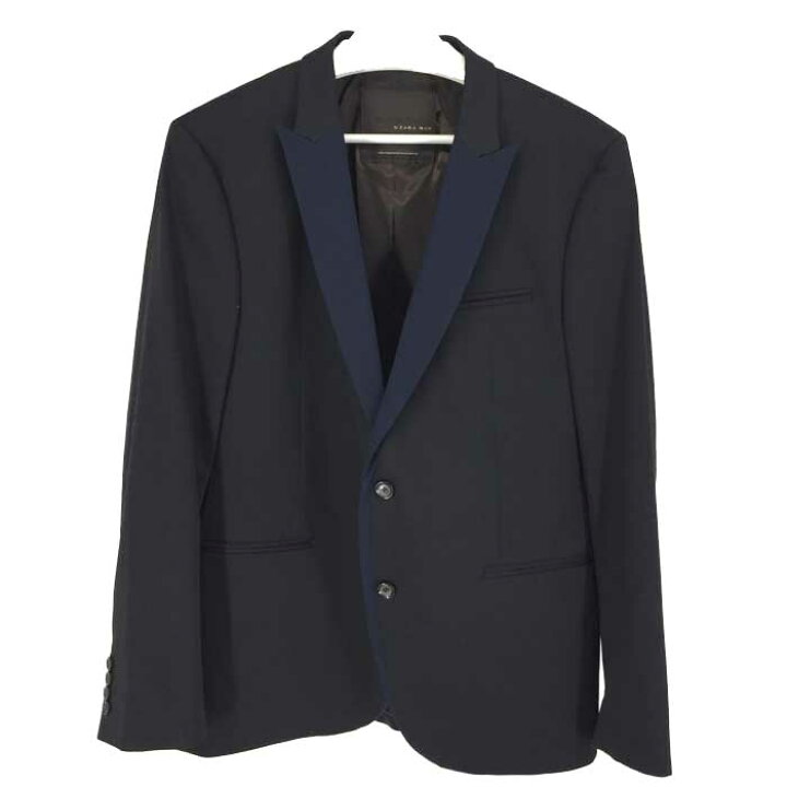 楽天市場】ザラ ZARA テーラードジャケット 2B メンズ ブラック【中古 