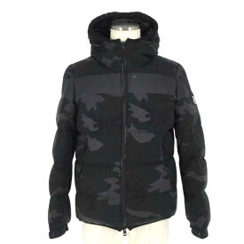 モンクレール Moncler ウールダウンジャケット ERAULT エロ— カモフラ カシミヤ混 サイズ1 ブラック 迷彩柄【中古】