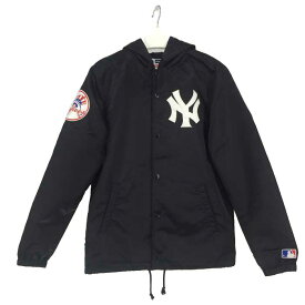 シュプリーム Supreme 15SS MAJESTIC NY Yankees satin Hooded Coaches JACKET コーチジャケット M ブラック【中古】【美品】